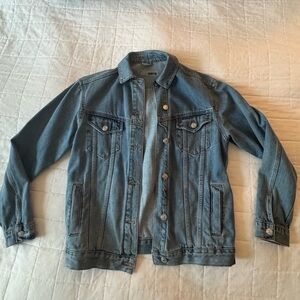 Topshop Oversized Moto Denim Jacket